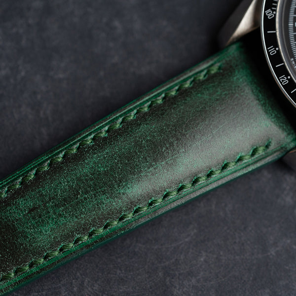 Olive green buttero leather watch strap HDCLE67