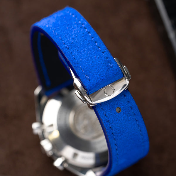 Electric Blue Suede - Omega-Style Deployant Strap